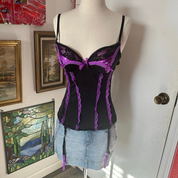 Body Rage | Intimates & Sleepwear | Body Rage Purple And Black Lace ...